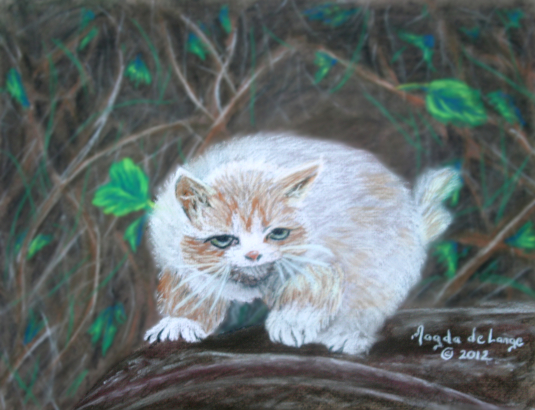 Scaredy Cat Pastel Painting